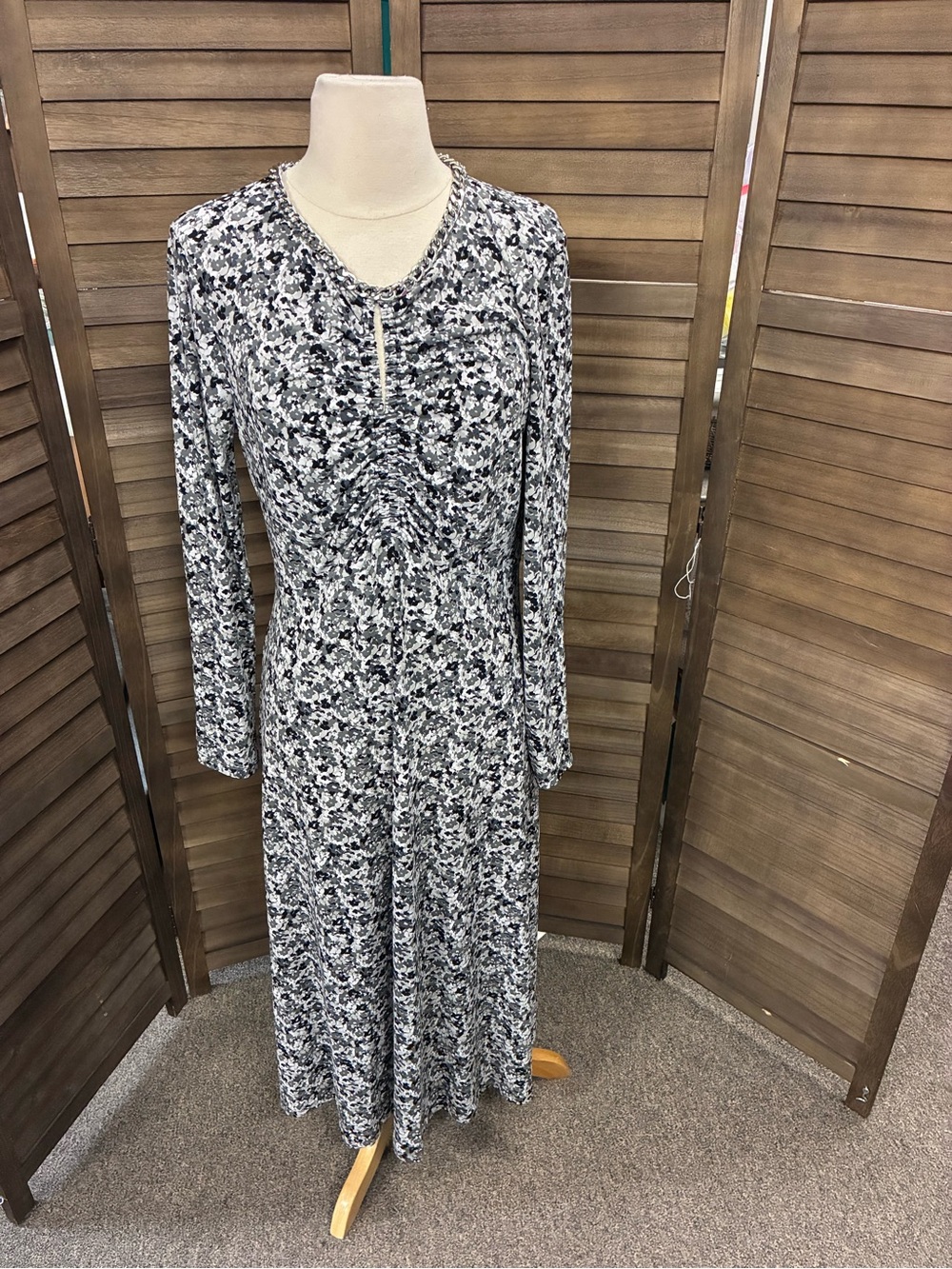 Michael Kors Black and White Floral Maxi Dress